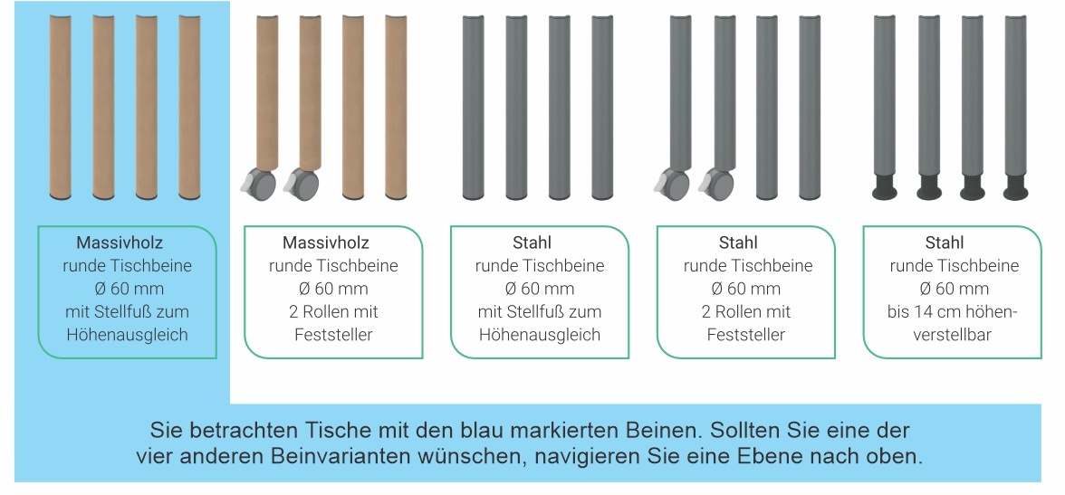 Zargenloser Tisch Zalotti Eigenschaften Holzbeine