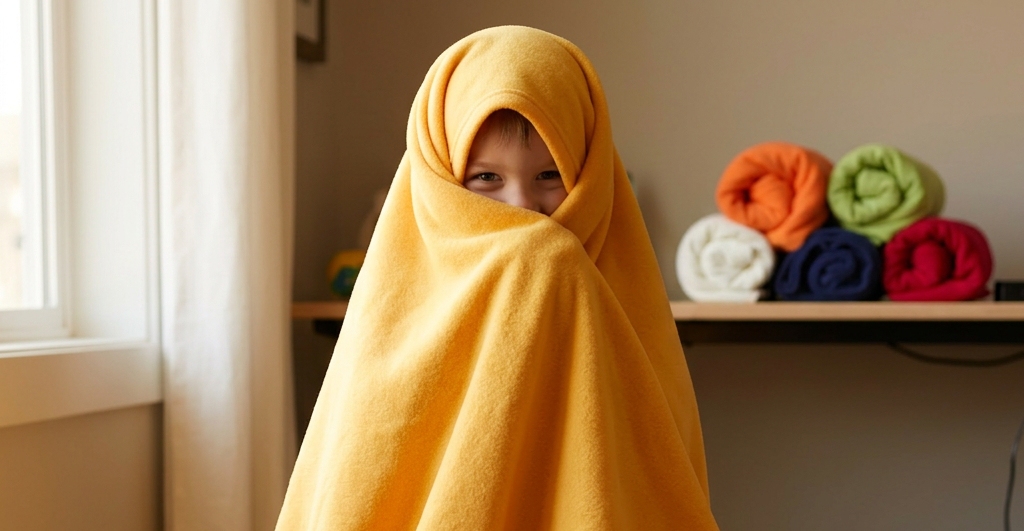 Kind mit Kuscheldecke