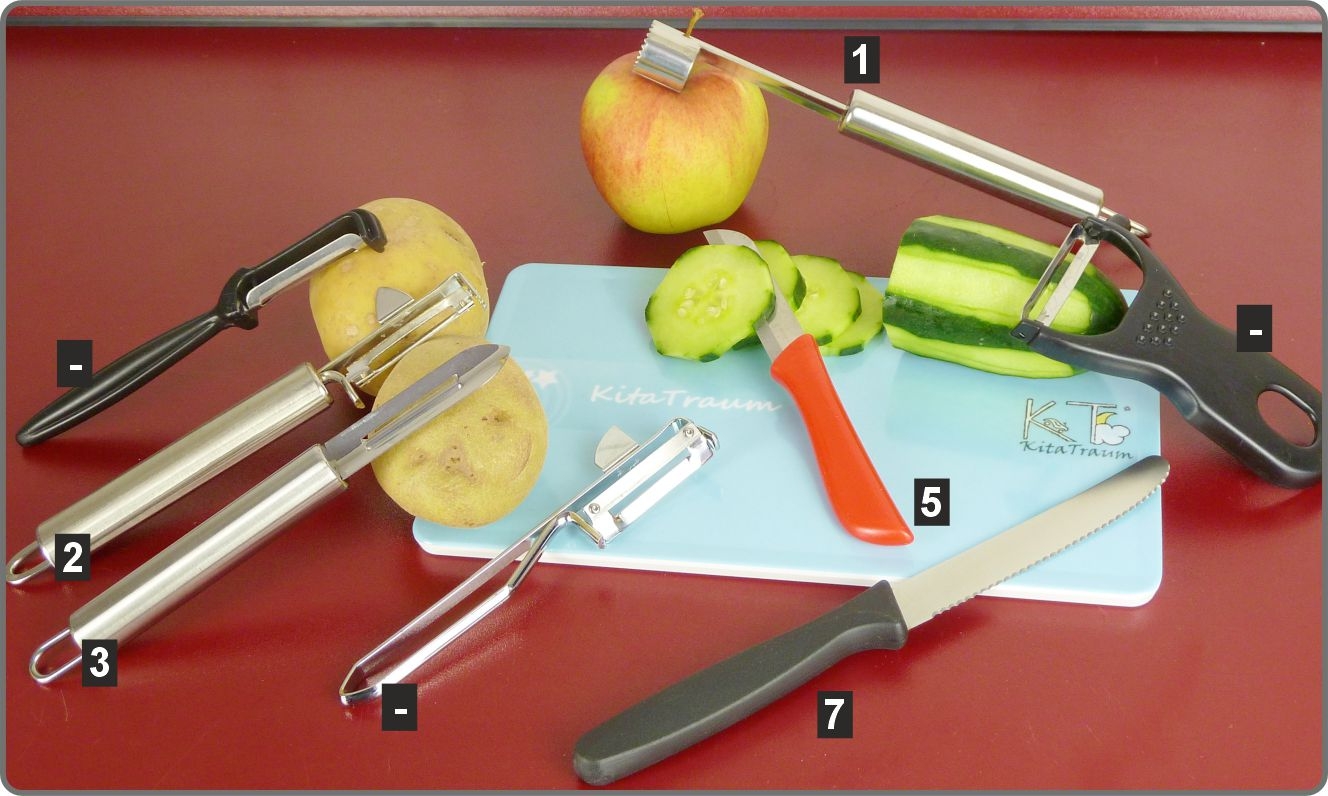Küchenhelfer Schäler mit Nummernleitsystem Küchenhelfer Schäler mit Nummernleitsystem