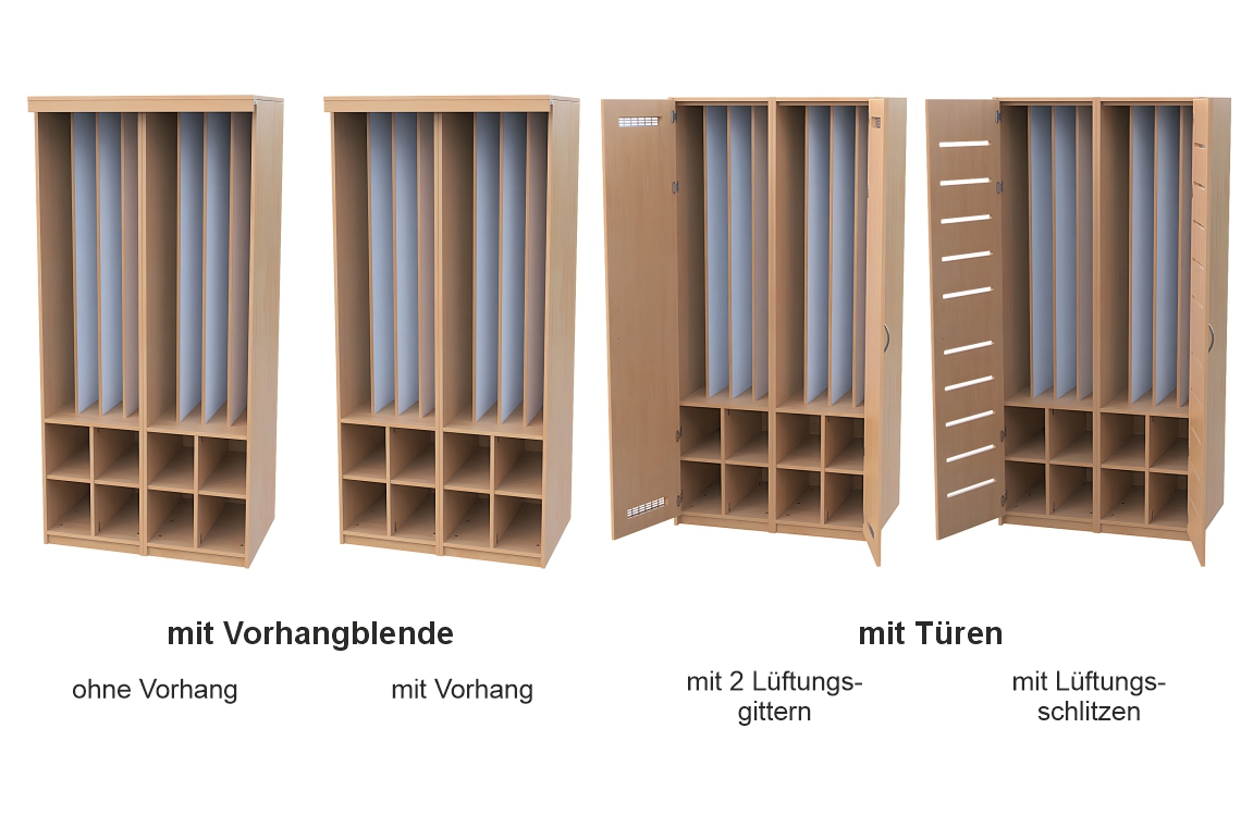 Übersicht der einzelnen Varianten der Liegepolsterschränke Übersicht der einzelnen Varianten der Liegepolsterschränke