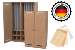 Liegepolsterschränke mit Bettzeugfächern unten, 2-reihig