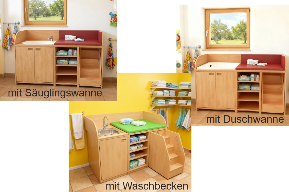 Übersicht der drei Beckenvarianten, Ambientebilder Übersicht der drei Beckenvarianten, Ambientebilder