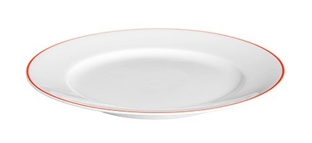 Porzellan farbiger Rand - Frühstücks- / Dessertteller Ø 21 cm (Farbe wählen)