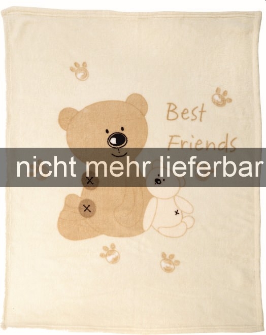 AUSVERKAUFT Kuscheldecke 75 x 100 cm, Motiv "Teddy", 60 Grad waschbar, trocknergeeignet