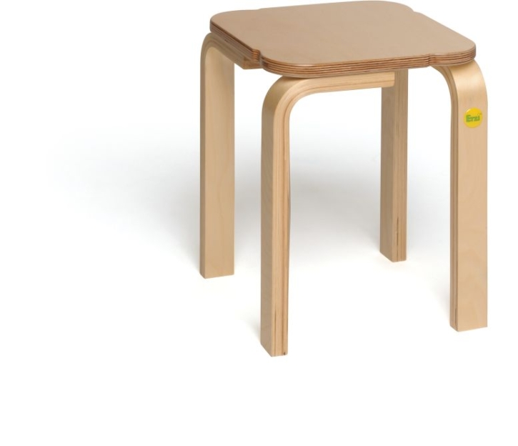 Stapelhocker aus Formholz, Sitzhöhe 35 cm, Sitzfläche 27x27 cm