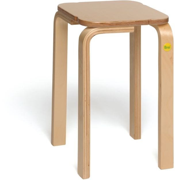 Stapelhocker aus Formholz, Sitzhöhe 45 cm, Sitzfläche 27x27 cm