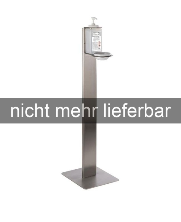 AUSVERKAUFT Desinfektionsständer aus Edelstahl mit Dosierpumpe, Fassungsvermögen 1,0 Liter