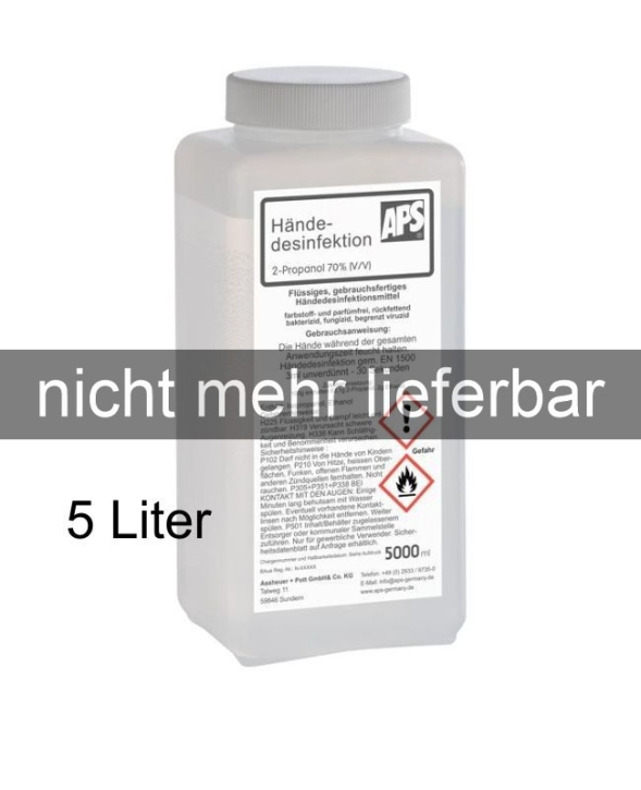 AUSVERKAUFT Desinfektionsmittel für Hände, 5,0 Liter, Flasche mit Drehaufsatz