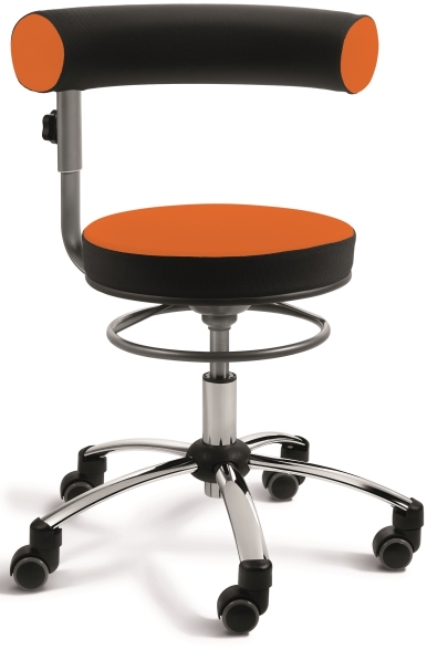 Sanus-Gesundheitsstuhl - Stoff Orange - Sitzhöhe 42-51 cm
