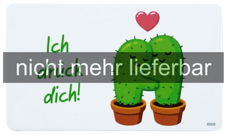 AUSVERKAUFT Frühstücksbrettchen aus Melamin 23,5x14x0,4 cm, Motiv KAKTUS