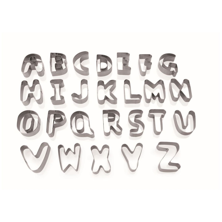 (21) Ausstechformen-Set Alphabet Edelstahl, 26 Buchstaben A - Z (je 7,5 x 2,5 cm)