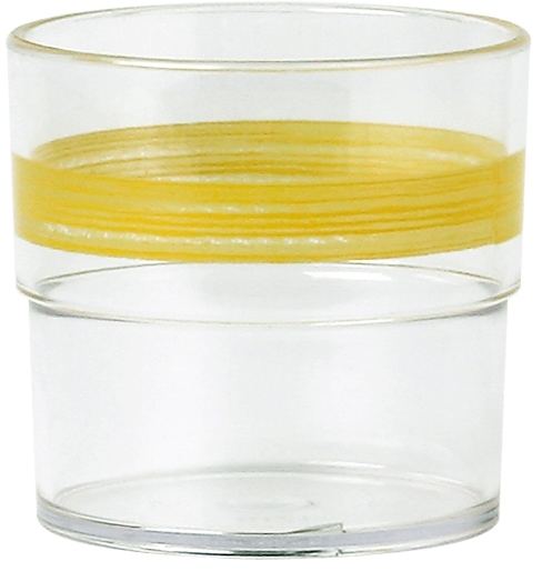 Trinkglas gelb, SAN-Kunststoff, 0,23 Liter, Ø 75 x H 78 mm