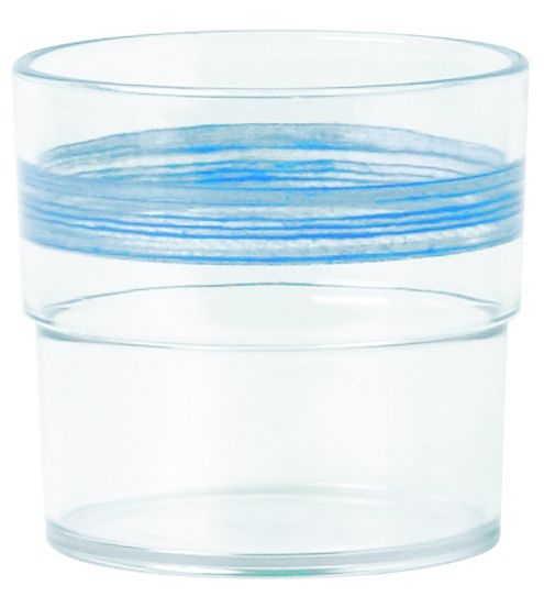 Trinkglas blau, SAN-Kunststoff, 0,23 Liter, Ø 75 x H 78 mm