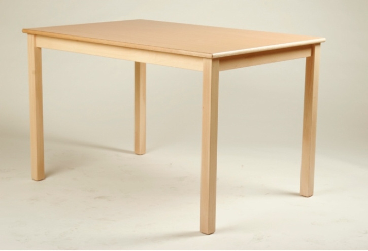 Rechteck-Tisch 120 x 60 cm, Tischplatte aus HPL Buche natur (Tischhöhe 42 - 76 cm)