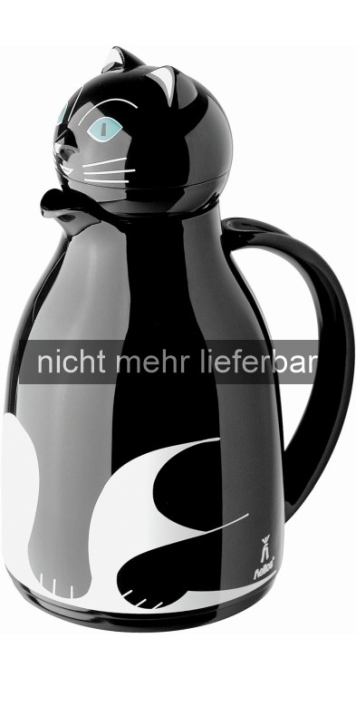 AUSVERKAUFT Isolierkanne mit Motiv "Katze schwarz", Glaseinsatz, 1,00 Liter