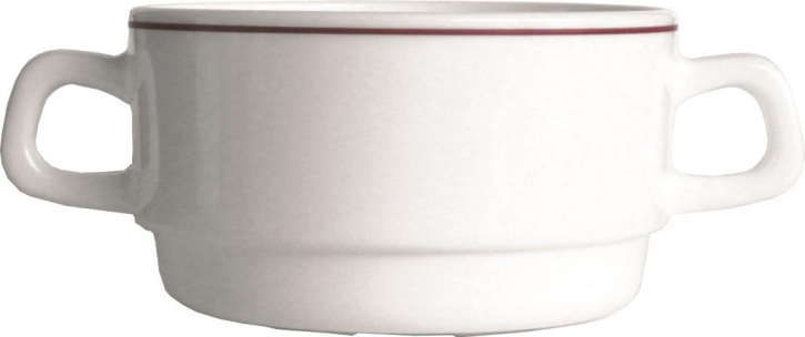 Hartglas "Bordeaux" - Suppentasse mit Henkeln, stapelbar, 0,32 Liter, Ø 105/153 x H 54 mm