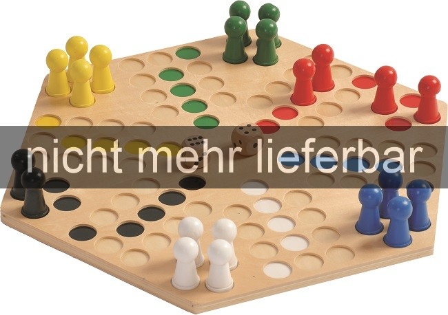 AUSVERKAUFT Abverkauf: Ludo 6er & Mühle aus Holz, Brettspiel