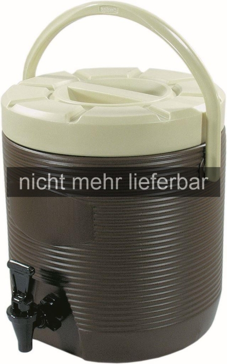 Thermo-Getränkebehälter 12 Liter BRAUN, außen HDPE-Kunststoff, Innenbehälter Edelstahl