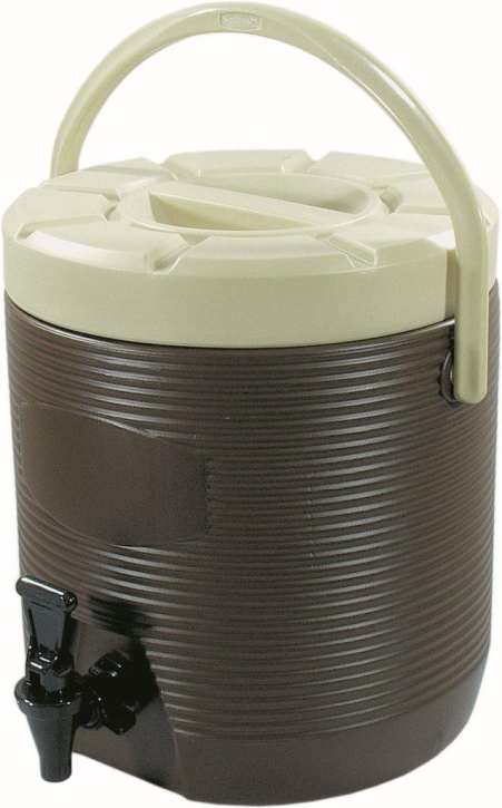 Thermo-Getränkebehälter 18 Liter BRAUN, außen HDPE-Kunststoff, Innenbehälter Edelstahl