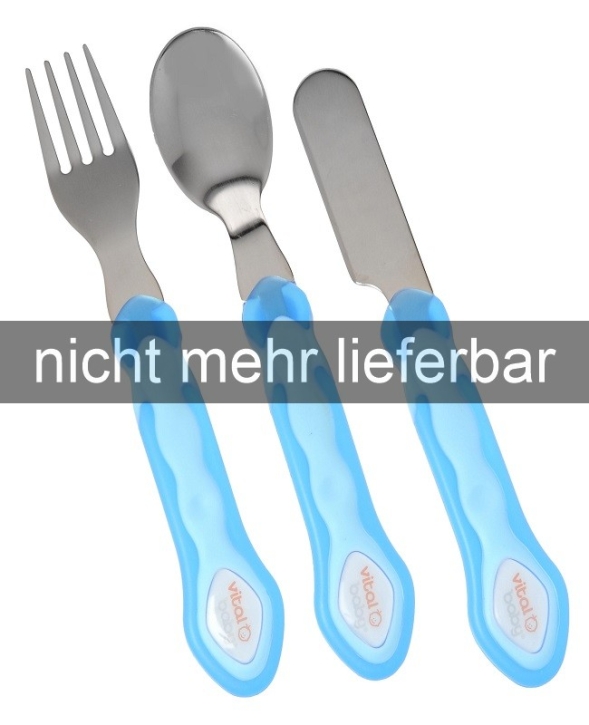 Besteckset (Messer, Gabel, Löffel), Farbe blau