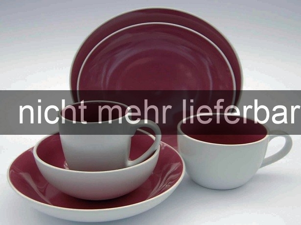 AUSVERKAUFT Porzellan außen weiß / innen violett - Jumbotasse • 11 cm (Setpreis 4 Stück)