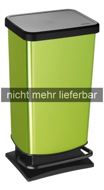 Treteimer GRÜN, Metallic-Look, 40 Liter, 35,3 x 29,5 x H 67,6 cm