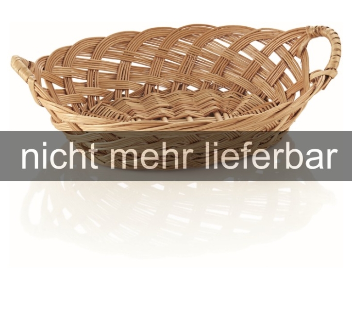 AUSVERKAUFT Brotkorb mit Griffen, oval, 26 x 22 cm, H: 7 cm, Farbe: braun