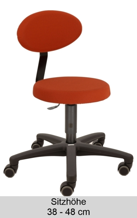 Erzieherstuhl LeitnerFAN Sitzhöhe 38-48 cm, Bezug Farbe 22 orange