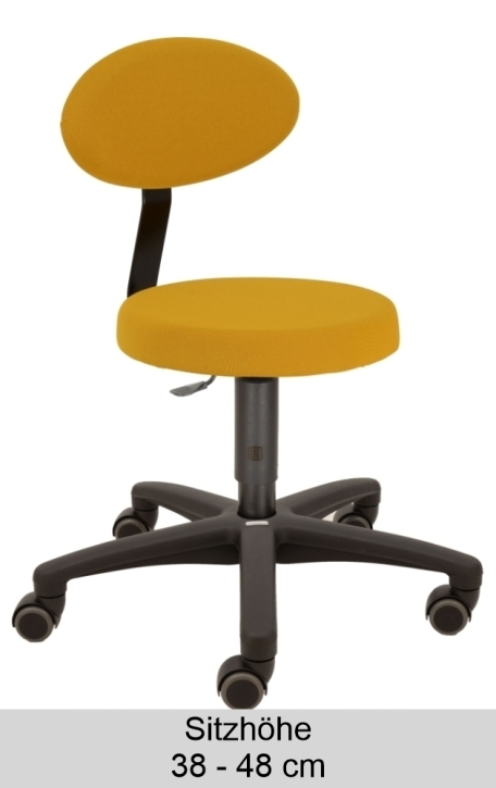 Erzieherstuhl LeitnerFAN Sitzhöhe 38-48 cm, Bezug Farbe 23 gelb