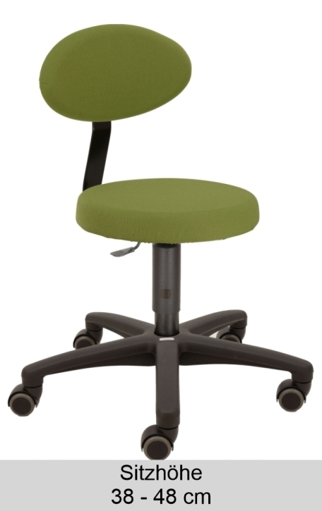 Erzieherstuhl LeitnerFAN Sitzhöhe 38-48 cm, Bezug Farbe 24 grün