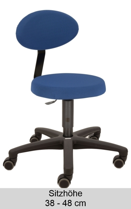 Erzieherstuhl LeitnerFAN Sitzhöhe 38-48 cm, Bezug Farbe 27 blau