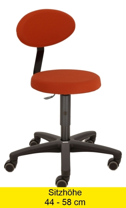 Erzieherstuhl LeitnerFAN Sitzhöhe hoch 44-58 cm, Bezug Farbe 22 orange