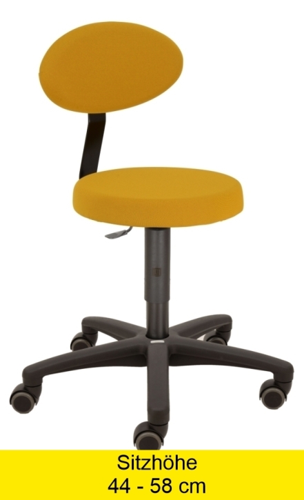 Erzieherstuhl LeitnerFAN Sitzhöhe hoch 44-58 cm, Bezug Farbe 23 gelb