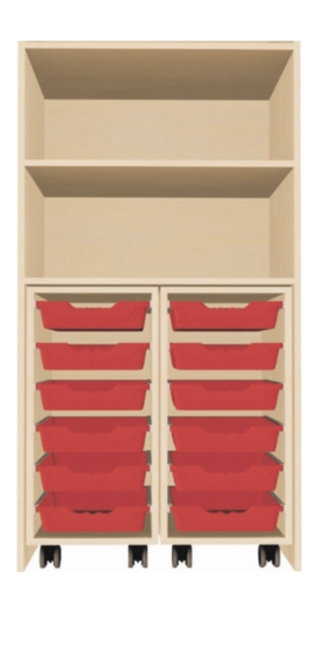 Garagenschrank mit Türen inkl. 2 fahrbaren Containern, B/H/T: 80 x 118 x 60 cm