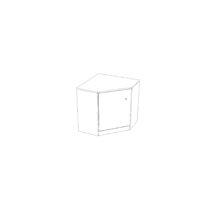 Inneneckschrank mit Tür links, BxHxT 70x81x70 cm