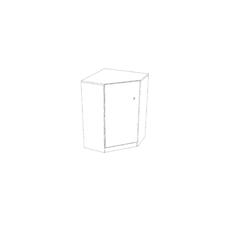 Inneneckschrank mit Tür links, BxHxT 70x117x70 cm