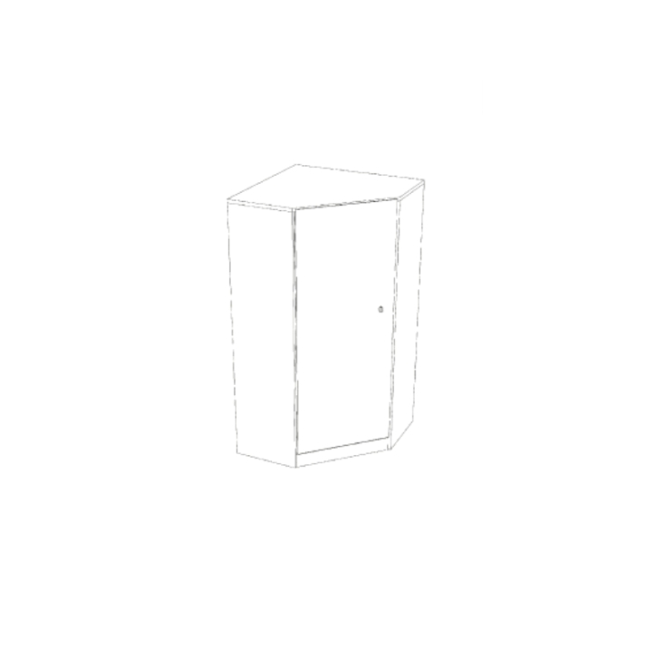 Inneneckschrank mit Tür links, BxHxT 80x154x80 cm