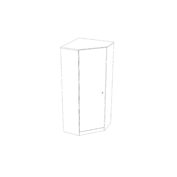 Inneneckschrank mit Tür links, BxHxT 80x190x80 cm