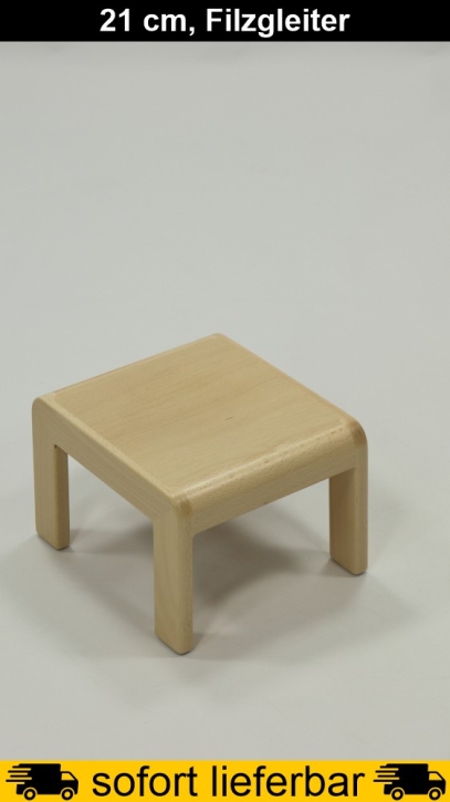 Hocker ERIC, Buche massiv, Sitzhöhe 21 cm, Filzgleiter