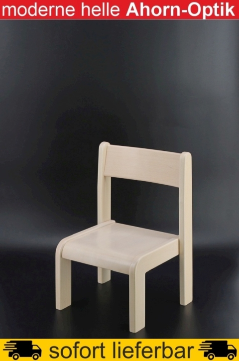 Stapelstuhl Tim, Ahorn-Optik, Sitzhöhe 21 cm, Kunststoffgleiter