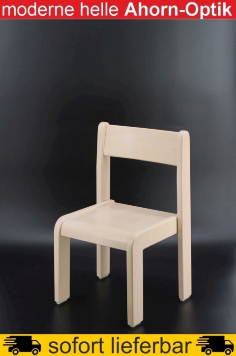 Stapelstuhl Tim, Ahorn-Optik, Sitzhöhe 26 cm, Kunststoffgleiter