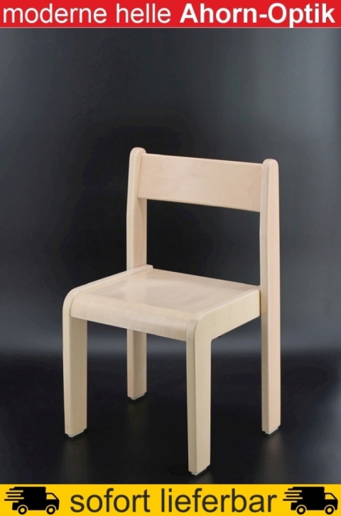 Stapelstuhl Tim, Ahorn-Optik, Sitzhöhe 30 cm, Kunststoffgleiter