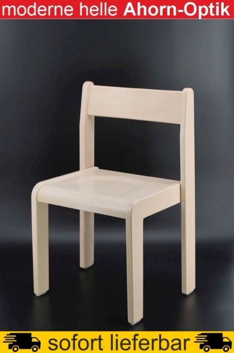 Stapelstuhl Tim, Ahorn-Optik, Sitzhöhe 35 cm, Kunststoffgleiter