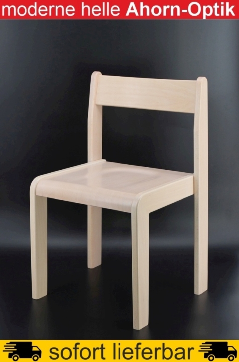 Stapelstuhl Tim, Ahorn-Optik, Sitzhöhe 38 cm, Kunstsoffgleiter