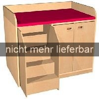 Wickelkommode mit ausziehbarer Treppe, mit Doppeltüren-Schrank, Breite 125 cm (Ausführung wählen)