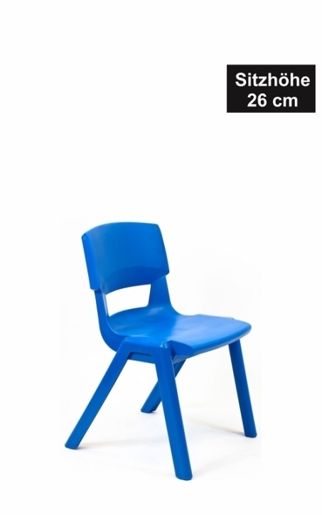 POSTURA+ Kunststoffstuhl - Sitzhöhe 26 cm, TINTENBLAU