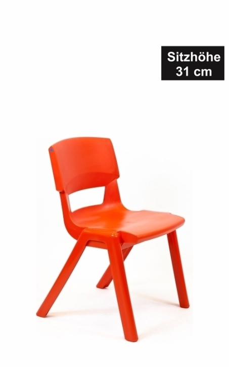 POSTURA+ Kunststoffstuhl - Sitzhöhe 31 cm, MOHNROT