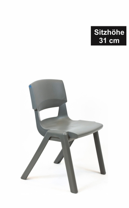 POSTURA+ Kunststoffstuhl - Sitzhöhe 31 cm, EISENGRAU