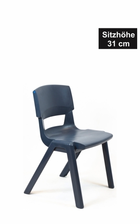 POSTURA+ Kunststoffstuhl - Sitzhöhe 31 cm, SCHIEFERGRAU