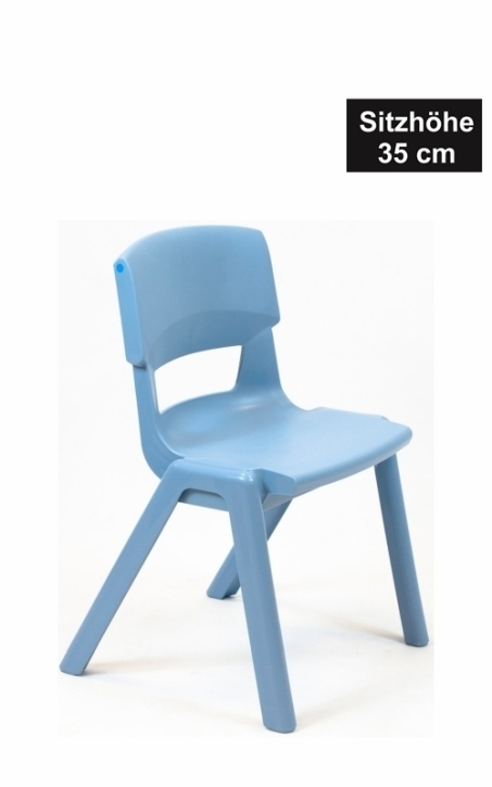 POSTURA+ Kunststoffstuhl - Sitzhöhe 35 cm, PUDERBLAU